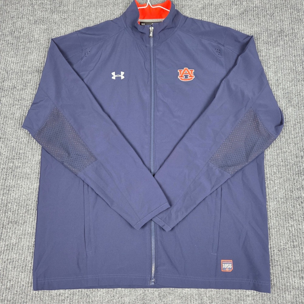 Under Armour Auburn Tigers Mens XL Navy Blue Full Zip Windbreaker Jacket